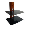 Wood Grain Tube DVD Glass Support